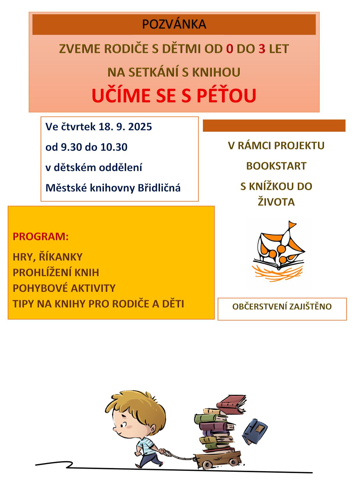 POZVÁNKA BOOKSTART PRO DĚTI 0 3 ROKY