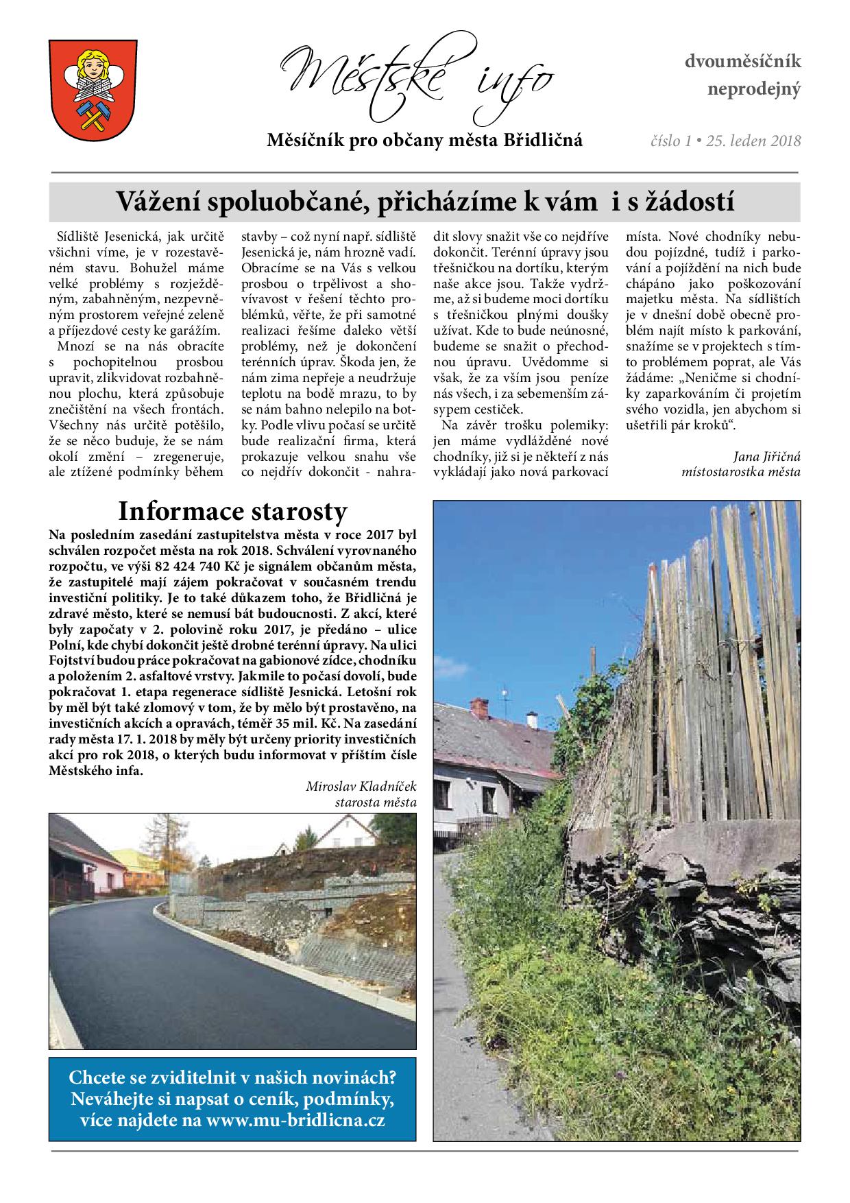 Info Břidličná leden 2018