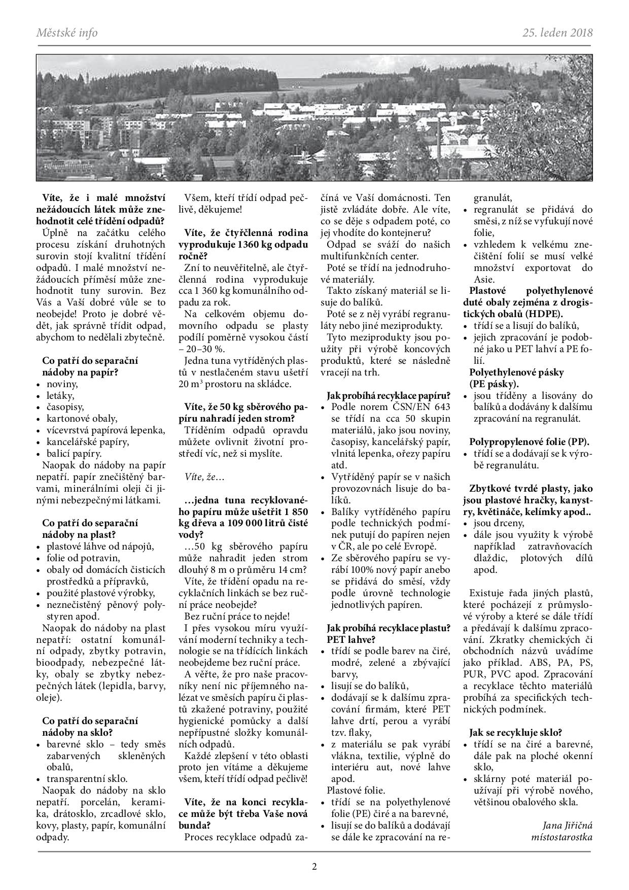 Info Břidličná leden 20182