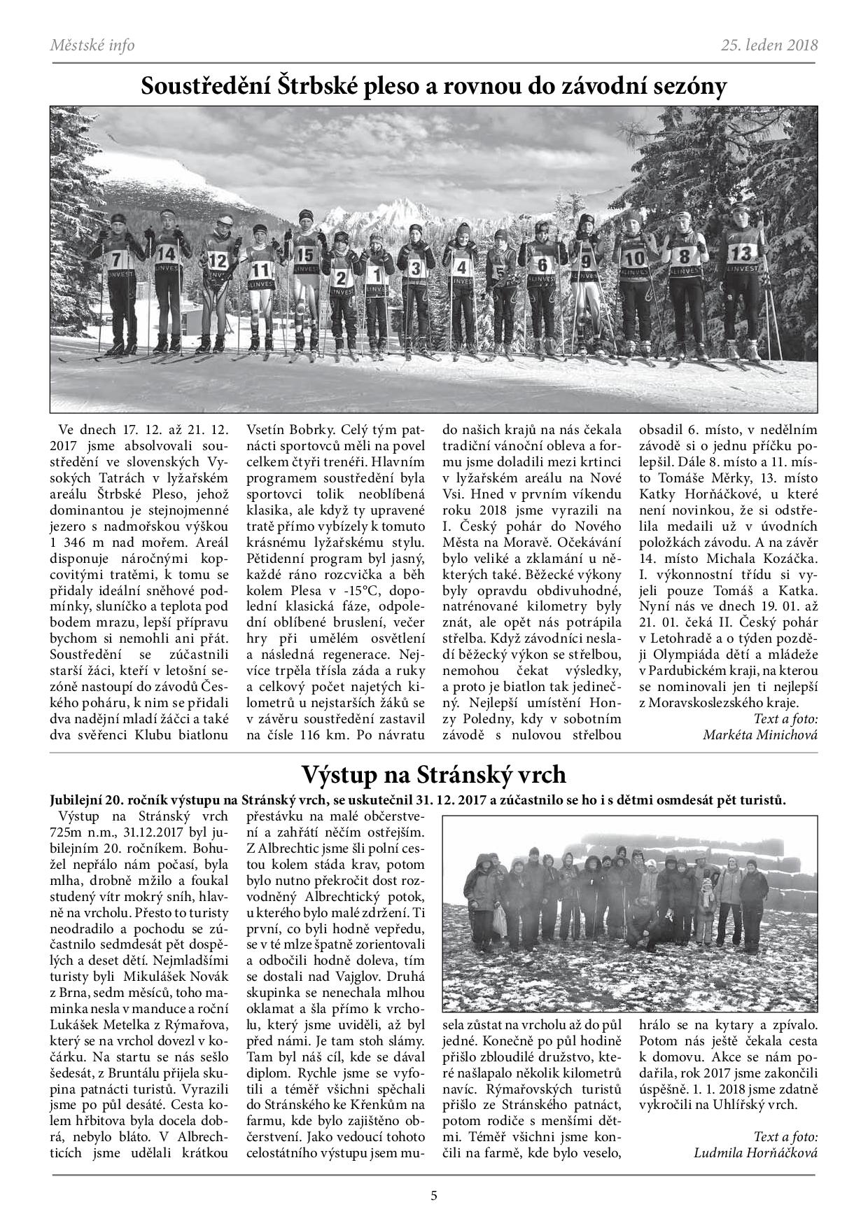 Info Břidličná leden 20185