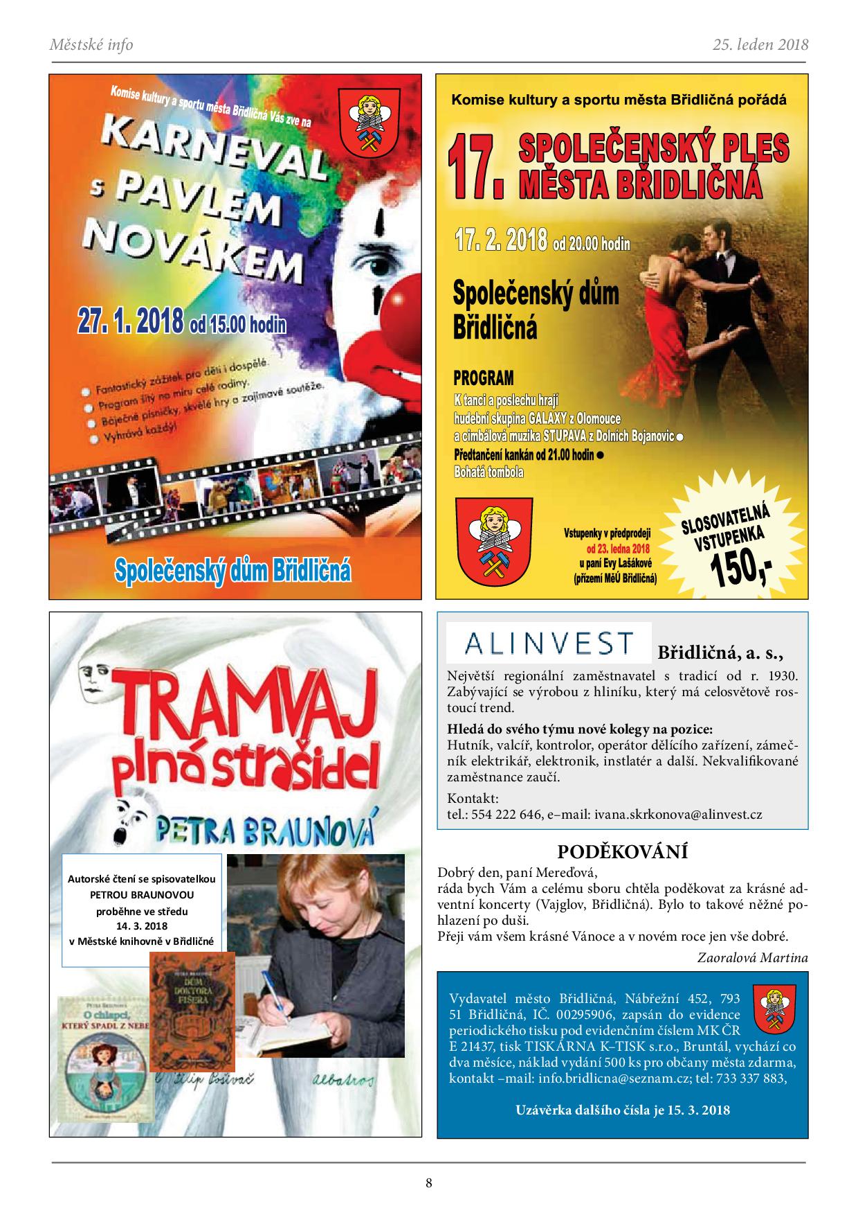 Info Břidličná leden 20188