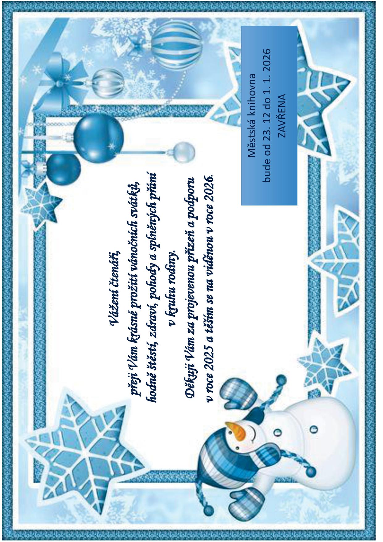 VÁNOČNÍ PŘÁNÍ PRO ČTENÁŘE